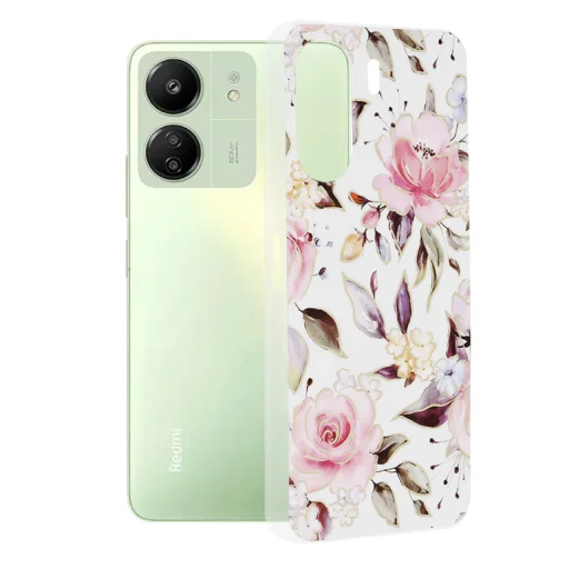 Techsuit - Márványsorozat - Xiaomi Redmi 13C 4G / Poco C65 - Chloe Fehér tok - 1