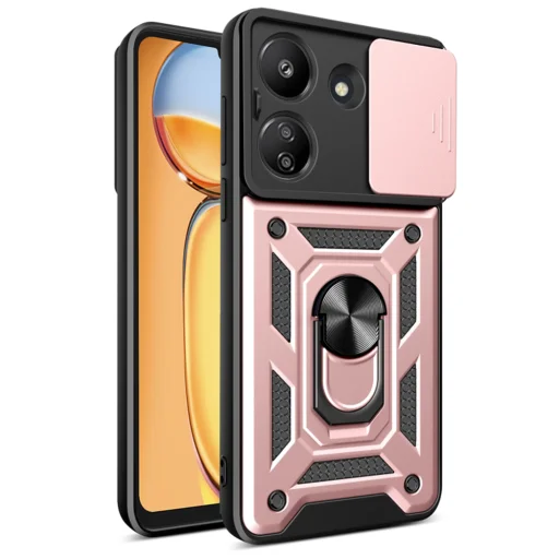 Xiaomi Redmi 13C 4G / Poco C65 puzdro zo série Techsuit CamShield, ružovozlaté - 1