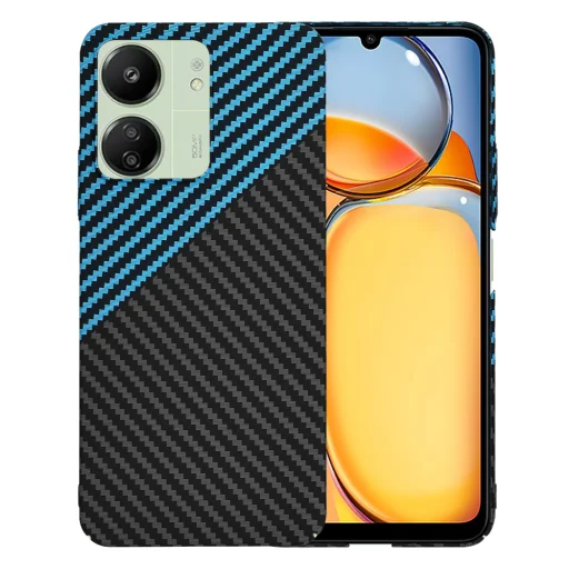 Techsuit - Karbonit Szálhéj - Xiaomi Redmi 13C 4G / 13C 5G / Poco M6 / C65 - Kék Pulzus tok - 1