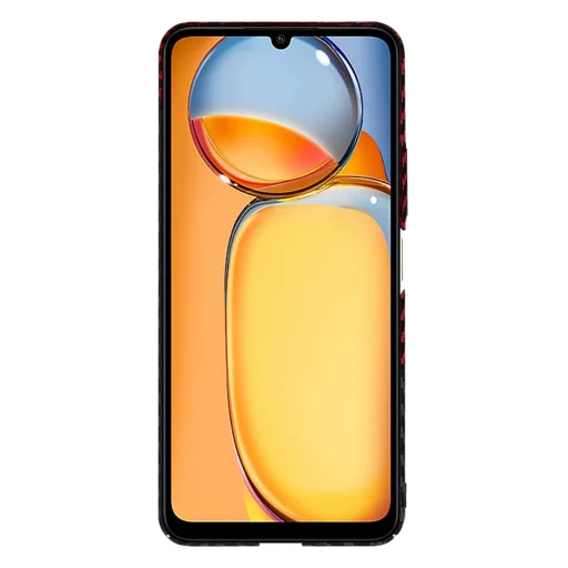 Techsuit - Carbonite FiberShell - Xiaomi Redmi 13C 4G / 13C 5G / Poco M6 / C65 - Vörös Vortex tok - 2