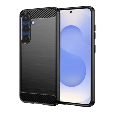 Techsuit - Karbon Szilikon - Samsung Galaxy S25 - Fekete tok