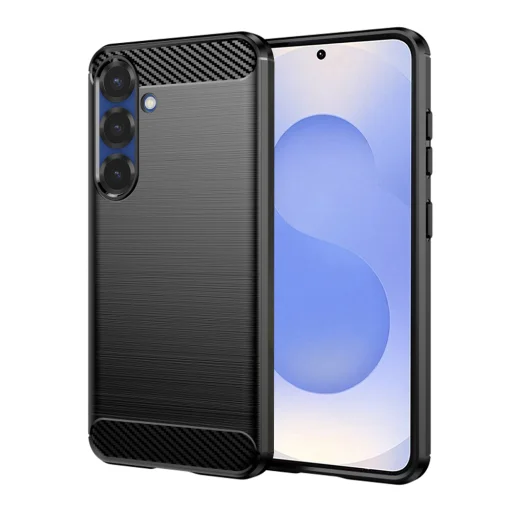 Techsuit - Karbon Szilikon - Samsung Galaxy S25 - Fekete tok - 1