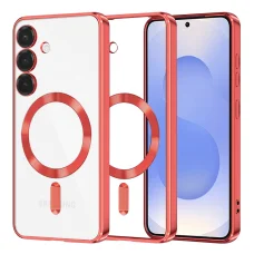 Techsuit - Luxus Kristály MagSafe - Samsung Galaxy S25 - Piros tok