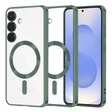 Samsung Galaxy S25 tmavozelené prémiové krištáľové MagSafe puzdro Techsuit