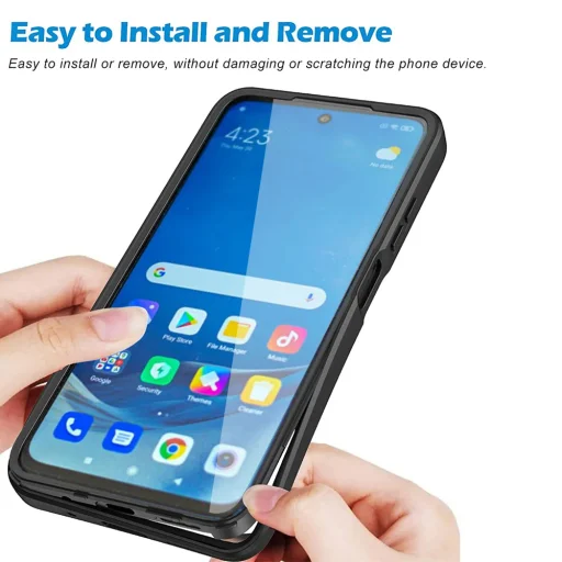  Techsuit - ColorVerse 360 Sorozat + Képernyővédő - Samsung Galaxy A12 - Rózsaszín tok - 5