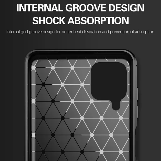 Techsuit - Szénszilikon - Samsung Galaxy A12 / A12 Nacho - Fekete tok - 3