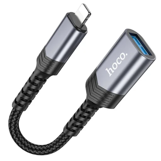 HOCO adapter iPhone Lightning 8-pin (férfi) USB (női) 3.0 UA24 fekete, - 2