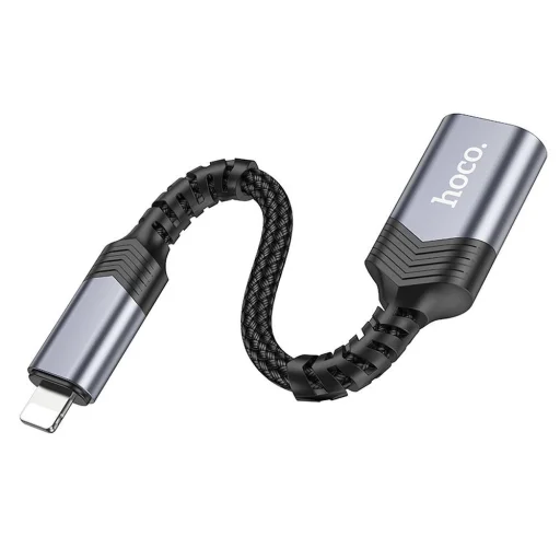 HOCO adapter iPhone Lightning 8-pin (férfi) USB (női) 3.0 UA24 fekete, - 3