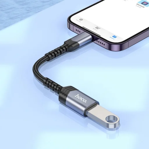 HOCO adapter iPhone Lightning 8-pin (férfi) USB (női) 3.0 UA24 fekete, - 7