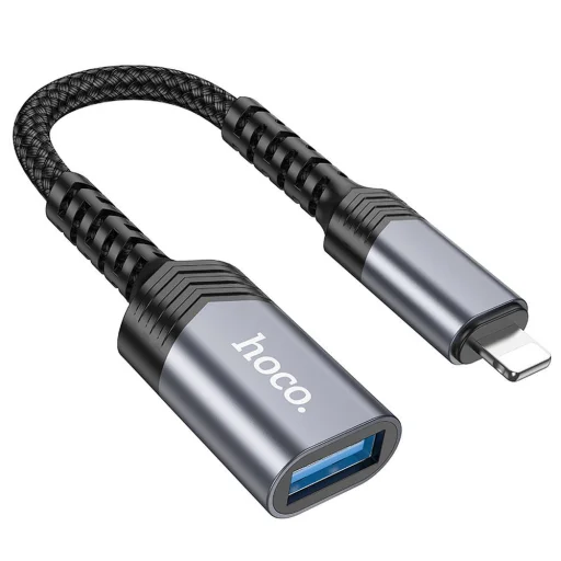 HOCO adapter iPhone Lightning 8-pin (férfi) USB (női) 3.0 UA24 fekete, - 1