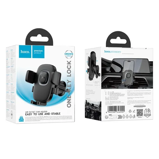 HOCO autós töltő szellőzőre H75 fekete - 9
