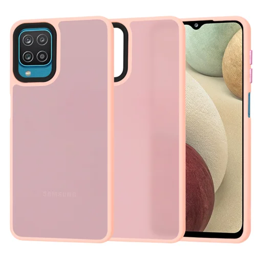  Techsuit - HaloFrost Sorozat - Samsung Galaxy A12 / A12 Nacho / M12 / F12 - Rózsaszín tok - 1