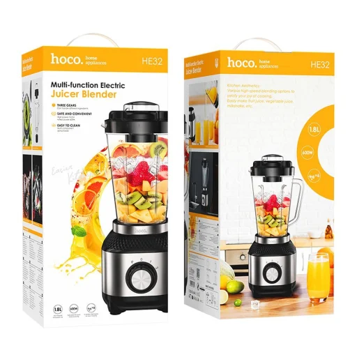 HOCO elektromos gyümölcscentrifuga turmixgép 1,5L HE32 fekete - 9