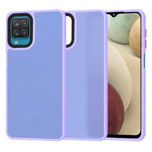  Techsuit - HaloFrost Sorozat - Samsung Galaxy A12 / A12 Nacho / M12 / F12 - Világoslila tok - 1