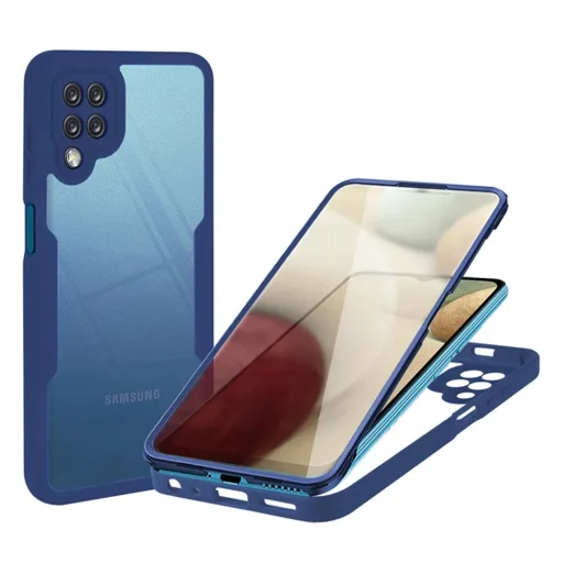  Techsuit - ColorVerse 360 Sorozat + Kijelzővédő - Samsung Galaxy A12 - Kék tok - 1