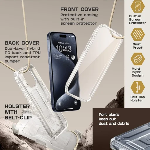  iPhone 15 Pro Átlátszó Supcase Unicorn Beetle Pro tok - 3