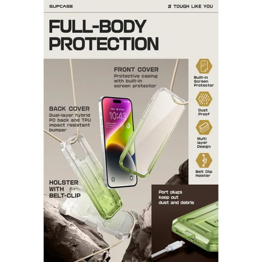  iPhone 15 Pro Max Gradiens Zöld Supcase - Unicorn Beetle Pro tok - 4