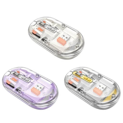 HOCO számítógépes vezeték nélküli egér kétmódú CSENDES 2,4G 1600 dpi GM35 romantikus lila - 3