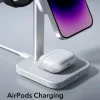  iPhone MagSafe, AirPods Pro és Apple Watch ESR - 3 az 1-ben HaloLock töltőállomás levehető óra töltővel - Fehér thumbnail