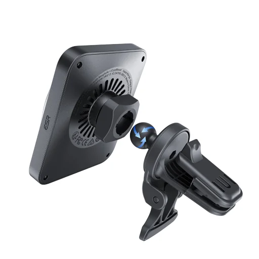 ESR - [3 darabos csomag] Autós tartó vezeték nélküli töltővel CryoBoost (2B513) - kábellel, autós töltővel, MagSafe, Apple MFi - Ezüst - 4