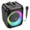  Hoco - Vezeték nélküli hangszóró Elegáns (HA1) - Bluetooth V5.1, TF kártya, USB, AUX, TWS, RGB világítás, 3600mAh, mikrofonnal - Fekete thumbnail