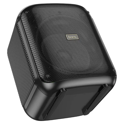  Hoco - Vezeték nélküli hangszóró Elegáns (HA1) - Bluetooth V5.1, TF kártya, USB, AUX, TWS, RGB világítás, 3600mAh, mikrofonnal - Fekete - 3