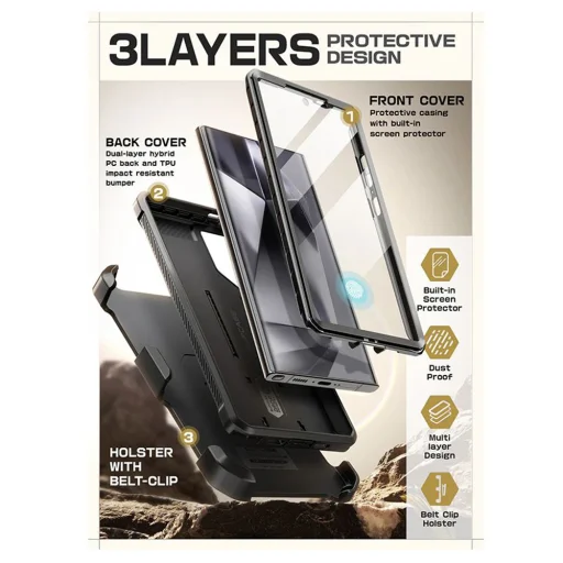  Samsung Galaxy S24 Ultra Fekete Ripple Supcase Unicorn Beetle Pro tok - 5