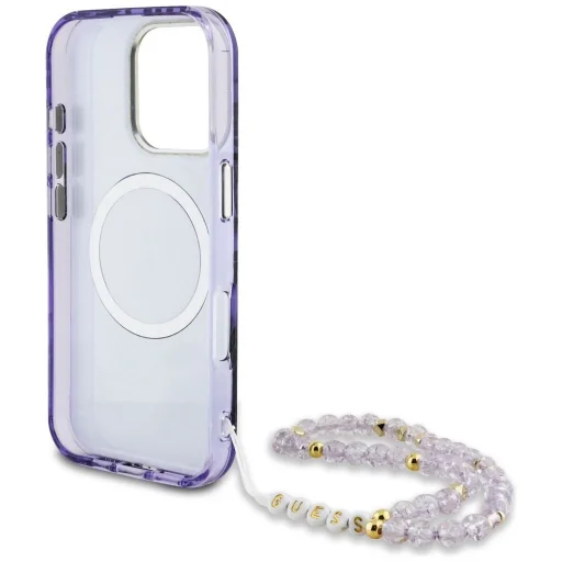  iPhone 16 Pro Max Lila GUESS tok, MagSafe kompatibilis GUHMP16XHPCTPLSU (IML pálmafák háromszög gyöngyszalaggal) - 4