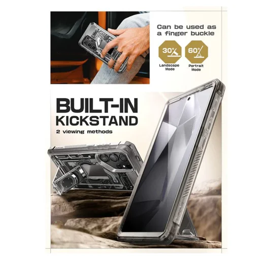  Samsung Galaxy S24 Ultra Fagyos Fekete Supcase - Unicorn Beetle Pro tok - 3
