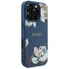  iPhone 16 Pro Max GUESS tok, MagSafe kompatibilis GUHMP16XPGNMPLMB (PU Grained Flowers Classic Logo) kék tok thumbnail