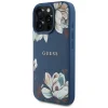  iPhone 16 Pro Max GUESS tok, MagSafe kompatibilis GUHMP16XPGNMPLMB (PU Grained Flowers Classic Logo) kék tok