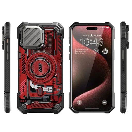  iPhone 15 Pro Max Piros Áramkör Supcase - Unicorn Beetle XT MagSafe tok - 3