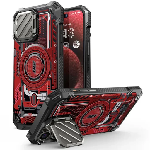  iPhone 15 Pro Max Piros Áramkör Supcase - Unicorn Beetle XT MagSafe tok - 1