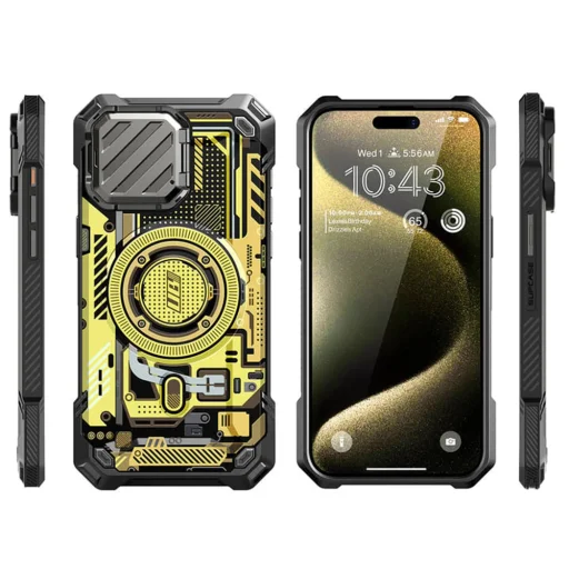  iPhone 15 Pro Max Supcase - Unicorn Beetle XT MagSafe Sárga Áramkör tok - 4