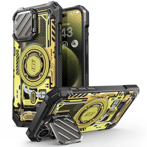  iPhone 15 Pro Max Supcase - Unicorn Beetle XT MagSafe Sárga Áramkör tok - 1
