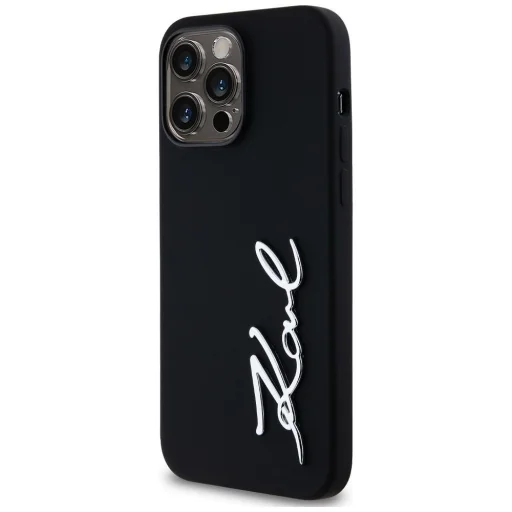 KARL LAGERFELD tok IPHONE 14 Pro Max-hoz KLHCP14XSCMSMVK (Szilikon Fém Logóval) fekete tok - 2