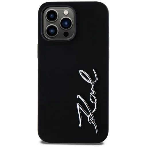 KARL LAGERFELD tok IPHONE 14 Pro Max-hoz KLHCP14XSCMSMVK (Szilikon Fém Logóval) fekete tok - 3