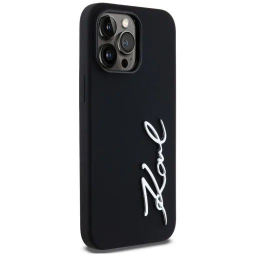 KARL LAGERFELD tok IPHONE 14 Pro Max-hoz KLHCP14XSCMSMVK (Szilikon Fém Logóval) fekete tok - 4