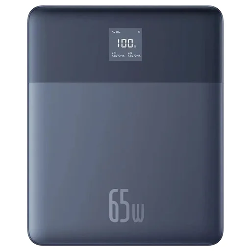 Baseus - Power Bank Blade (P10063801323-00) - 2x Type-C, 65W, 12000mAh, Digitális Kijelző, Kábellel USB-C - Kék - 1