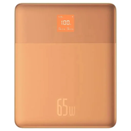  Baseus - Power Bank Blade (P10063801733-00) - 2x Type-C, 65W, 12000mAh, Digitális Kijelző, USB-C Kábellel - Narancssárga - 1