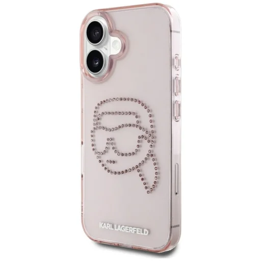  iPhone 16 Rózsaszín KARL LAGERFELD KLHCP16SHKHDCELP (IML Strassz S K Fej) tok - 2