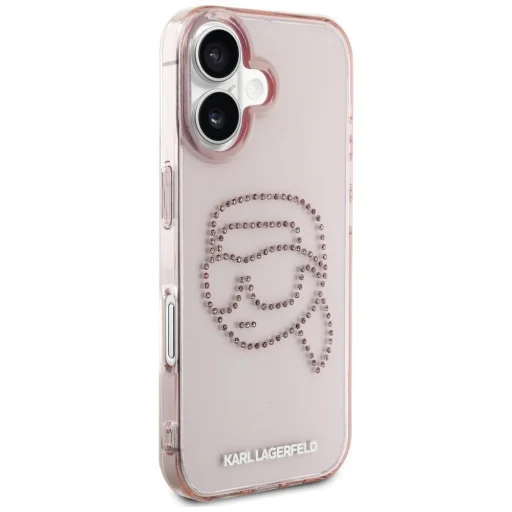  iPhone 16 Rózsaszín KARL LAGERFELD KLHCP16SHKHDCELP (IML Strassz S K Fej) tok - 4