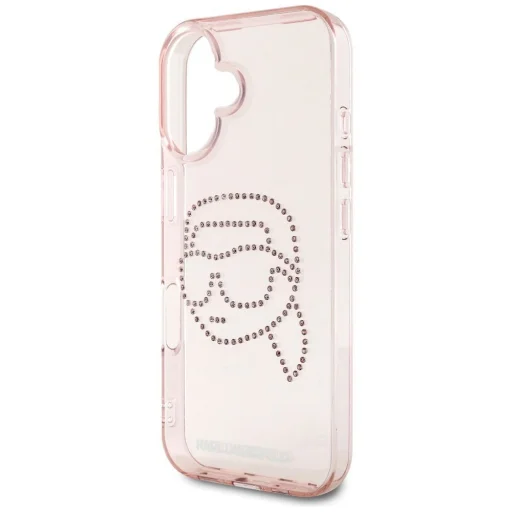  iPhone 16 Rózsaszín KARL LAGERFELD KLHCP16SHKHDCELP (IML Strassz S K Fej) tok - 6