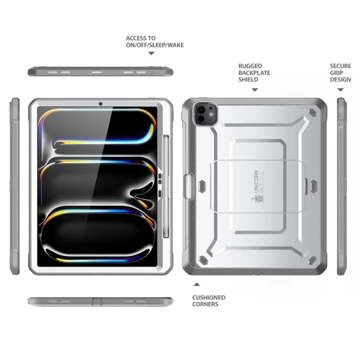  iPad Pro 13 (2024) Fehér Supcase Unicorn Beetle Pro tok - 2