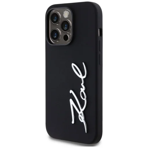 KARL LAGERFELD tok iPhone 14 Pro KLHCP14LSCMSMVK (Szilikon Sign Metal Logo) fekete tok - 2