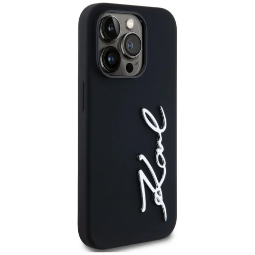 KARL LAGERFELD tok iPhone 14 Pro KLHCP14LSCMSMVK (Szilikon Sign Metal Logo) fekete tok - 4