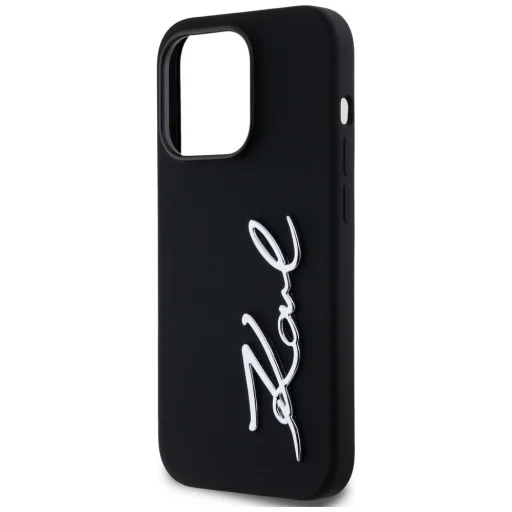 KARL LAGERFELD tok iPhone 14 Pro KLHCP14LSCMSMVK (Szilikon Sign Metal Logo) fekete tok - 6