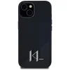  iPhone 15-höz MagSafe kompatibilis KARL LAGERFELD fekete szilikon tok (Kezdeti Fém Logó) KLHMP15SSCMKMPCK thumbnail