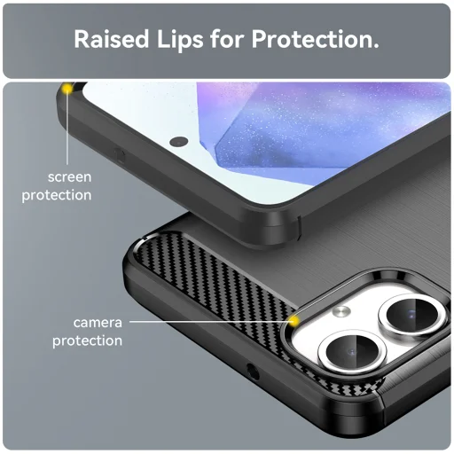  Samsung Galaxy A06 Fekete Techsuit Szén-szilikon tok - 2