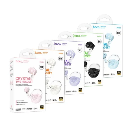 HOCO vezeték nélküli fülhallgató bluetooth TWS EW202 lila - 5